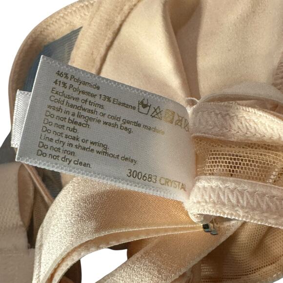 Honey Birdette SZ 34C Crystal Champagne Bra Underwire Demi Satin Adjustable New - Picture 11 of 12